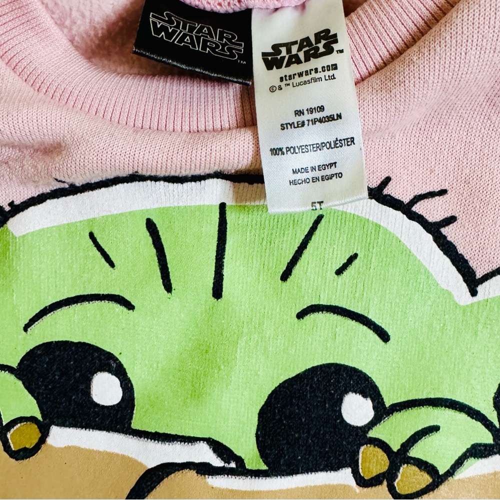 Pink Grogu (Baby Yoda) Sweatshirt (size 5T) from Star Wars Disney - Picture 3 of 7